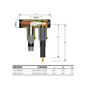 ขั้วต่อสายเคเบิลแบบแยกส่วนพร้อมฉนวนป้องกัน A B B รุ่น Premolded 36-42kV 630A  <span class=keywords><strong>CSE</strong></span>-A/CSEP-A - Product Image 2