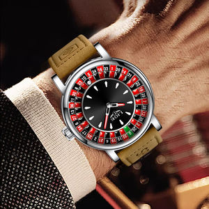 <span class=keywords><strong>Montre</strong></span> LIGE LG89161 Roulette 45 mm pour <span class=keywords><strong>homme</strong></span>, bracelet en cuir suédé marron, disque de jeu de luxe, étanche, lumineuse, avec boîte cadeau - Product Image 6