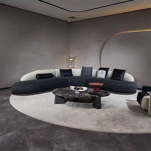 Divano Minimalista Italiano con Cielo Stellato, Colore Sfumato e Forma Curva - Divano di Design per <span class=keywords><strong>Soggiorno</strong></span>, Villa. - Product Image 5