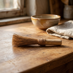 Brosse de nettoyage manuelle en bois avec poils en fibre de coco et manche pour la cuisine et l'usage domestique - Product Image 3