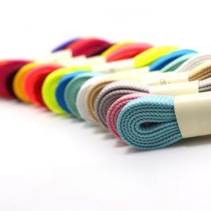 Lacets plats épais de 8 mm en polyester, lacets de remplacement colorés pour baskets, chaussures décontractées, vente en gros, design double couche - Product Image 2