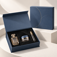Emballage de luxe personnalisé en carton rigide noir avec fermeture magnétique, boîte cadeau pour parfum, soin de la peau, sérum, avec doublure en éponge