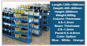 אולטרה כבד כבד מחזק תעשייתי 2000 ק "ג פלדה מדפים עם קורות נגד התנגשות כפולה 24/7 תמיכה טכנית חינם - Product Image 2