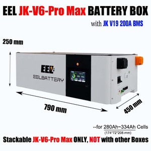 علبة بطارية EEL 48V 280AH الأكثر مبيعًا مع نظام إدارة البطارية JK-V19 150A/200A لخلايا LiFePO4 بسعة 280ah/304ah/314ah لتخزين الطاقة الشمسية - Product Image 6