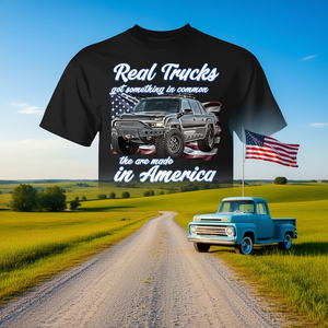 Camiseta Real American Truck con diseño patriótico, hecha en Estados Unidos, calidad premium - Product Image 3