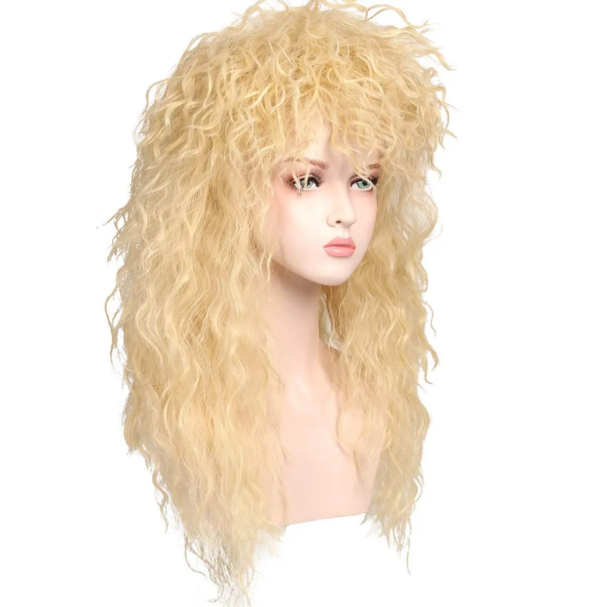 Perruques pour hommes Mullet 26cm Curly Halloween Cosplay Party Disco Punk Rock Ginger Perruque