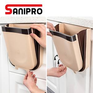 Sanipro Cabinet Kitchen Hanging Trash Cupboard Hanging Kitchen Trash Can Folding Waste Bin Collapsible Mini Garbage Bin