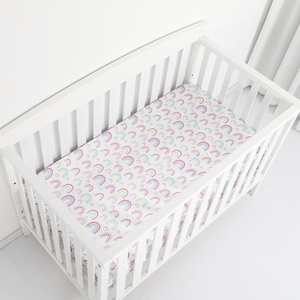 Sprei Bayi Sutra Pelangi untuk Kasur Bayi Standar dan Kasur Balita 100% Sprei Bayi Satin Lembut - Product Image 2