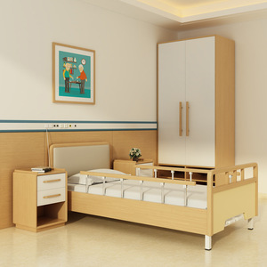 Lit d'Accueil en Bois Massif avec Barrières de Sécurité pour Soins à Domicile et Maisons de Retraite, Utilisation Polyvalente en Chambre - Product Image 1