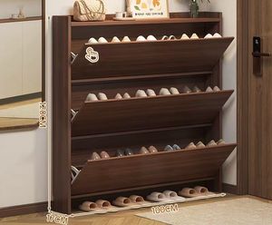 Zapatero de Madera MDF Ultrafino Moderno de Gran Capacidad, Plegable, Impermeable, con 5 Estantes, Ahorro de Espacio, Mueble para Sala de Estar - Product Image 5