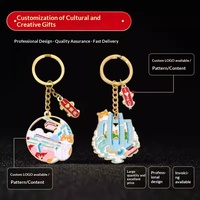 Porte-clés personnalisés en métal électroplaqué en forme de papillon, impression de logo de dessin animé anime DIY, cadeau pour la maison