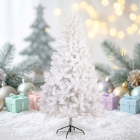 Sapin de Noël artificiel en cèdre blanc, PVC transparent/blanc, lumières incandescentes réalistes de haute qualité, utilisation intérieure/extérieure