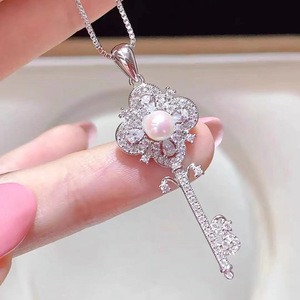 30927 Accesorios de Perlas DIY, Colgante de Plata S925, Cuentas de 4-5mm, Colgante de Jade Vacío para Llavero, Colgante de Cristal, Dijes de Plata S925 - Product Image 1