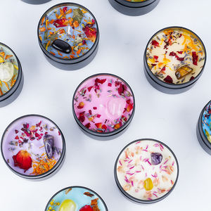 カスタム卸売 丸型 香り付き大豆金属キャンドル缶 装飾的な雰囲気のアロマセラピーキャンドル 蓋付き - Product Image 4