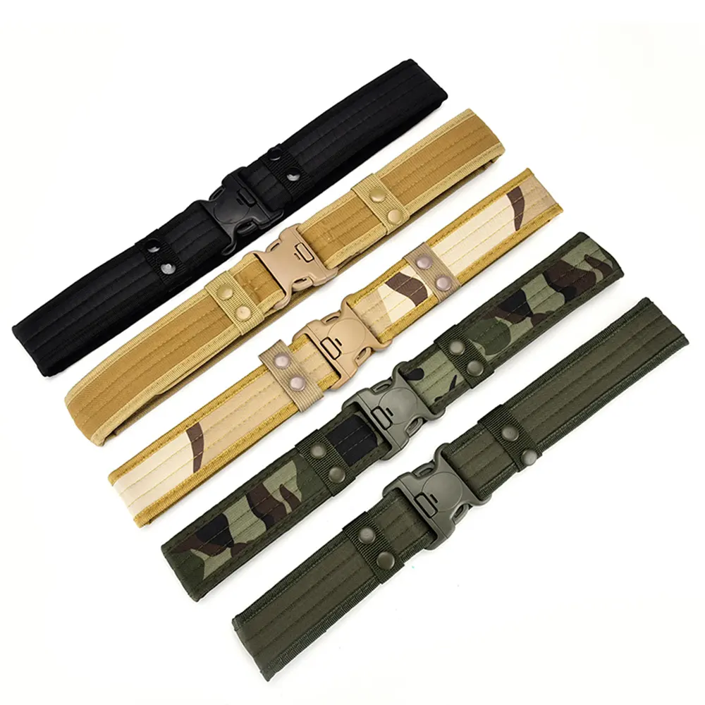 5.5cm Wide Outdoor Belts Quick Release Plastic Buckle Tactical Belt Popular Men's Canvas Waist Belt