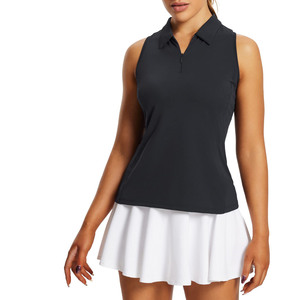 2023 Nieuwe Hoge Kwaliteit Dames Mouwloze Golfshirts Tanktops <span class=keywords><strong>Polo</strong></span> Racerback Tennis Met Kraag Vest Kraag Golfpolo - Product Image 1