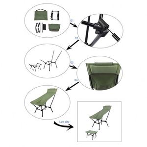 Modern Multi-function Outdoor High Back Lawn Chair Set 2-in-1 Footrest Small <b>Table</b> <b>Foldable</b> Eco-Friendly Portable <b>Garden</b> Hotel - Product Image 5