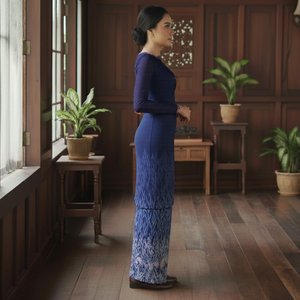 Ajou Kurung Moderno Sulam Kerawang al por Mayor, Conjunto de Algodón Estampado de Kedah, Crepé Cey sin Plancha, Viral Raya 2025, Proveedor de Fábrica OEM - Product Image 3