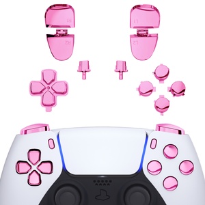 ชุดปุ่ม D-pad R1 L1 R2 L2 ทริกเกอร์ ปุ่มแชร์ ปุ่มตัวเลือก ปุ่มหน้าจอ  อะไหล่เปลี่ยนสีโครเมี่ยมชมพู ชุดปุ่มครบชุดสำหรับจอย PS5 รุ่น BDM-030/040/050 - Product Image 1