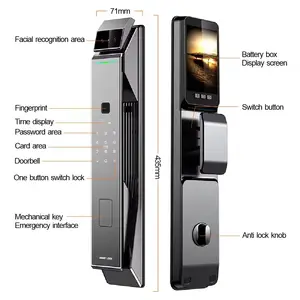 Smartier Tuya Security Fully Automatic Smart Lock 3d Face Recognition Biometric Lock Home Fingerprint Password Lock