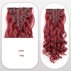 Vague profonde <span class=keywords><strong>cheveux</strong></span> synthétiques résistant à la chaleur brun clair <span class=keywords><strong>gris</strong></span> <span class=keywords><strong>blond</strong></span> femmes Extension de <span class=keywords><strong>cheveux</strong></span> postiches ensemble Clip dans les <span class=keywords><strong>cheveux</strong></span> ombrés - Product Image 6