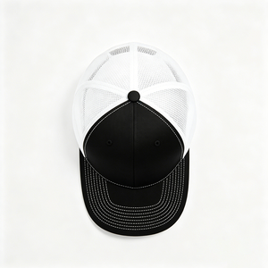 Casquette Trucker Richardson 112 Character Canvas Blanche et Noire, Logo Personnalisé, Dos en Maille Respirante, Visière Courbée, Réglable, Pour l'Extérieur - Product Image 3