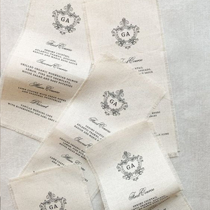 Biểu tượng tùy chỉnh in Linen Menu với nguyên cạnh 100% Linen lời mời đám cưới - Product Image 5