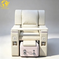 Fauteuil de pédicure de luxe moderne pour salon de manucure avec spa pour les pieds et dossier moyen pour usage professionnel