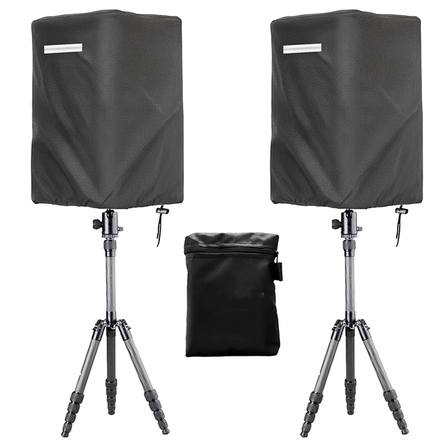 DJ Powered Speaker Mounted on Stand Outdoor Speaker Covers UV Protection Water Resistant Dustproof Speaker Cover
