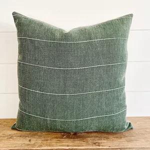 Fundas de cojines de sofá decorativas de sublimación de lujo Natural Lumbar bosque verde personalizar fundas de almohada de lino
