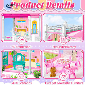 <span class=keywords><strong>Maison</strong></span> de Poupée à 10 Pièces avec Figurines de Poupées, Chiots, Meubles et Accessoires, Grande <span class=keywords><strong>Maison</strong></span> de Jeu <span class=keywords><strong>pour</strong></span> Filles - Product Image 3