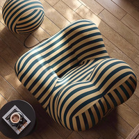 Fauteuil décontracté individuel à compression intégrale, style nordique, avec coussin en mousse, design 'Bras de Mère', 'Lazy Sofa', 'Célébrant' et 'Alien', mobile