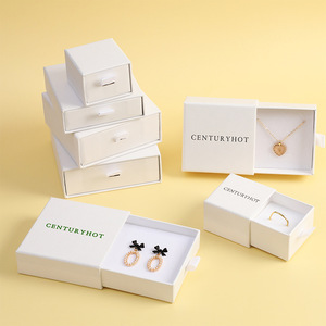 Custom logo Wholesale White Jewelry Drawer Packaging Paper Box Bracelet Ring Earring Necklace Jewelry gift Box