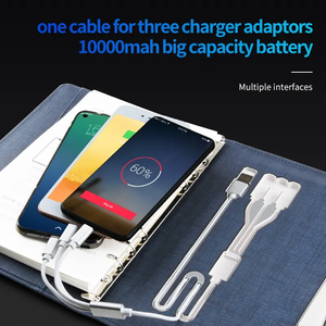 Ngân hàng điện máy tính xách tay tùy chỉnh với U đĩa LED Đèn không dây sạc xoắn ốc máy tính xách tay khóa vân tay nhật ký - Product Image 3