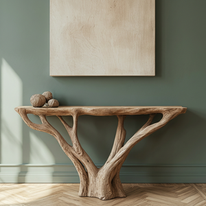 Table console rectangulaire en bois massif faite à la main Aqdus Saleem, style rustique naturel, table d'entrée, table de canapé, décoration moderne pour salon, hôtel - Product Image 2