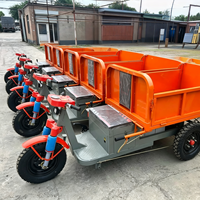 Tricycle électrique de chantier robuste avec moteur puissant et batterie, pneus de qualité supérieure, mini-dumper pour transport sur chantier, 15KW, autonomie 8-12H