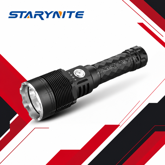 5000 Lumen Rechargeable LED Flashlight Type-C 50W High Power Torch IP65 Waterproof 300-400M Long Beam