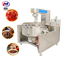 Mélangeur de cuisson planétaire industriel automatique pour sauces (biryani, fromage, caramel, chili) et machine à wok à chaudière enveloppée, à gaz et électrique