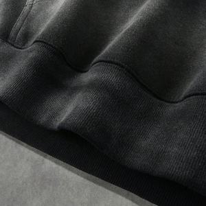 Sudadera con Capucha de Hombre Estilo Streetwear de Calidad, Superventas 2025, con Lavado Ácido Personalizado, Efecto Desgastado por el Sol, Oversize, Estampado de Pedrería en Toda la Superficie, Corte Boxy y Corto - Product Image 3