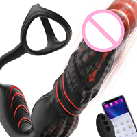 Masseur de prostate à poussée rapide, vibrateur anal pour hommes, jouets anaux 6 en 1 avec anneau pénien en silicone, gode, jouet sexuel, télécommande