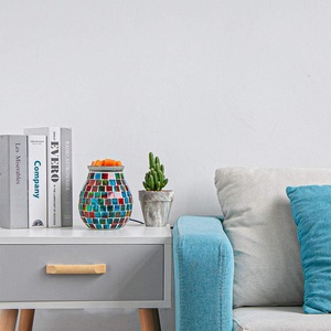 Brûleur de cire électrique de luxe en <span class=keywords><strong>Pyrex</strong></span> pour huiles essentielles et encens, avec plaque en verre mosaïque - Product Image 4