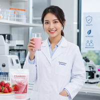 Bubuk Stroberi Ekstrak Herbal Beku Kering Kosmetik Perawatan Kulit Alami Kelas Makanan Minuman Grosir Suplemen Kue Nutrisi