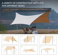 Bâche de camping légère et portable de 17 pieds, auvent pare-soleil avec matériaux imperméables et résistants aux UV pour les aventures en plein air, hamac
