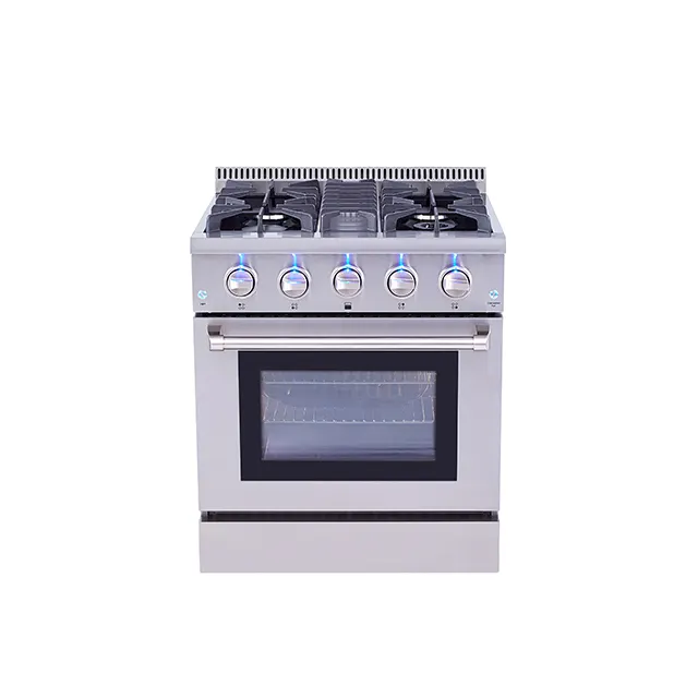 HRG3080 Gas Oven 4 Burner Freestanding All Gas Range Stainless Steel Body With The Cookers