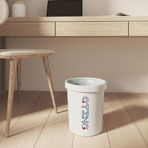 Customized design big diameter open top office waste bin with trash bag hidden luxury dustbin