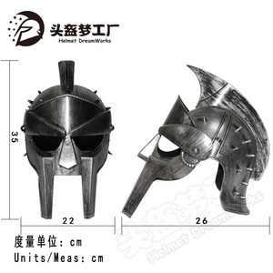 Casque De Gladiateur Maximus En Acier Avec Support Bois - Médiéval LARP