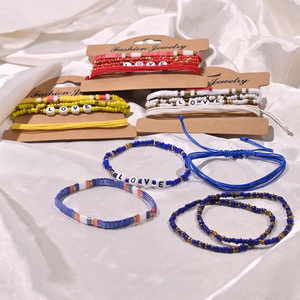 สร้อยข้อมือลูกปัด Tila แนวยุโรปและอเมริกา5ชิ้น/เซ็ตกำไลข้อมือลูกปัดแห่งความรักสไตล์โบฮีเมียนสไตล์แฟชั่นฤดูร้อน - Product Image 6