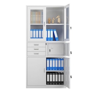 Modern <b>Small</b> 2 Drawer Key Lock Metal Filing Cabinet with <b>Sliding</b> Doors Workshop Warehouse Commercial School Use File Cabinet - Product Image 3
