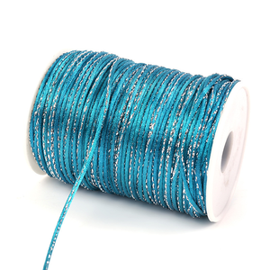 Cordon coréen personnalisé en polyester coloré or et argent de 2 mm, nœud chinois, corde tressée faite à la main pour chaussures et vêtements - Product Image 4
