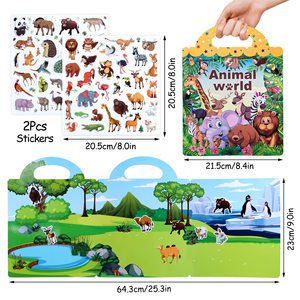 2023 Kid học tập động vật giáo dục hoạt động Silicone tùy chỉnh tái sử dụng <span class=keywords><strong>Sticker</strong></span> cuốn sách - Product Image 3